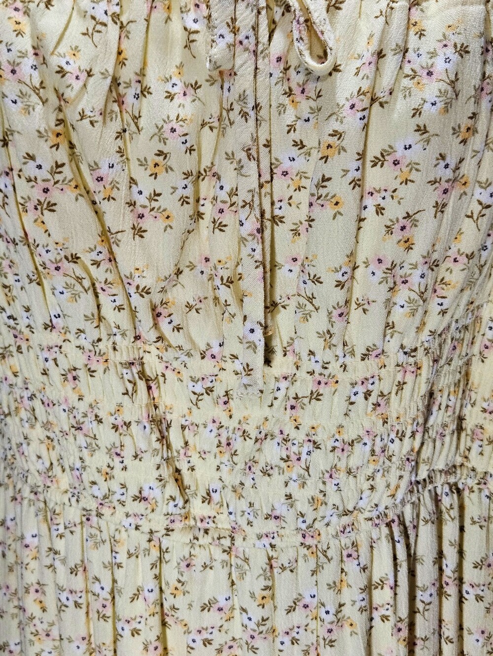 0149 Celebrity Pink Xl NWT Floral Butter Yellow Cottagecore Boho Dress New XL - Picture 4 of 11